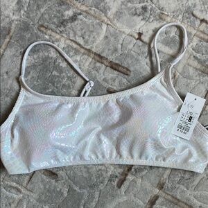 Iridescent White Women's Bralette